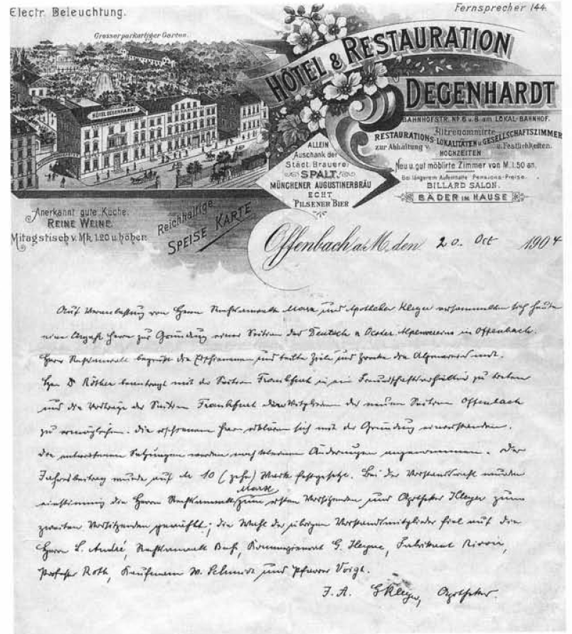 Gründungsurkunde | © DAV Offenbach