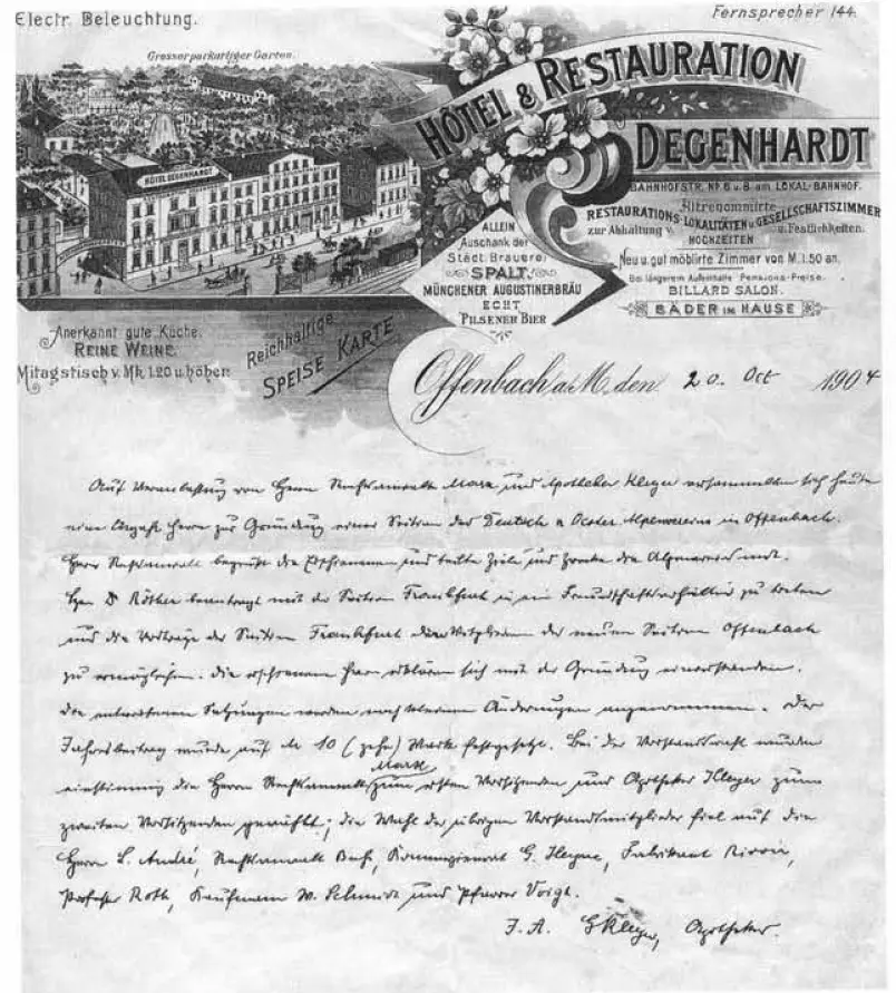 Gründungsurkunde | © DAV Offenbach