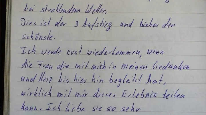 Eintrag Gipfelbuch Wurmtaler Kopf | © DAV Offenbach