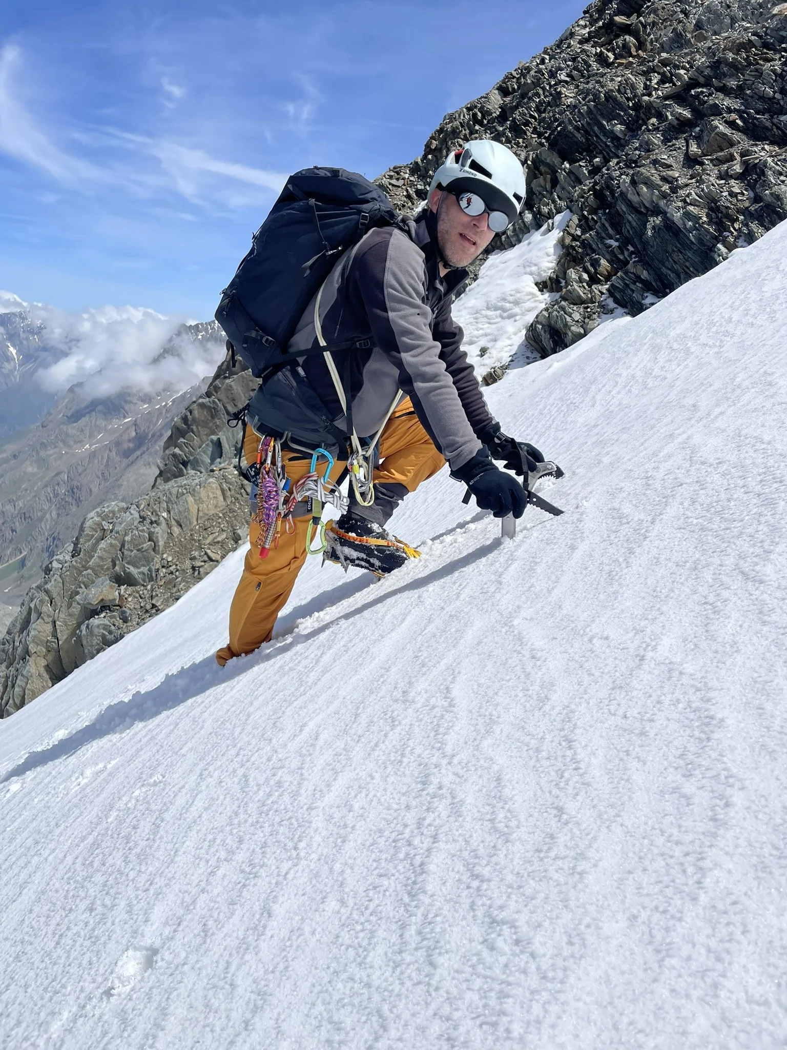 Felix in der Steilflanke | © DAV Offenbach