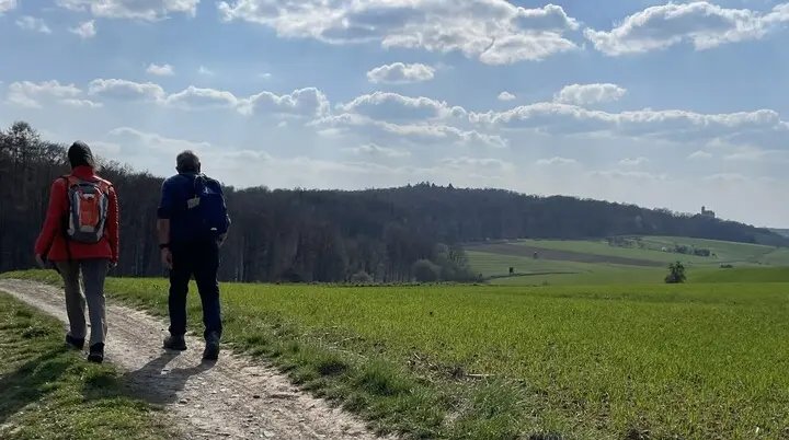 Auf dem Weg zur Ronneburg bei herrlichem Wetter. | © DAV Offenbach, Michael Jehrke
