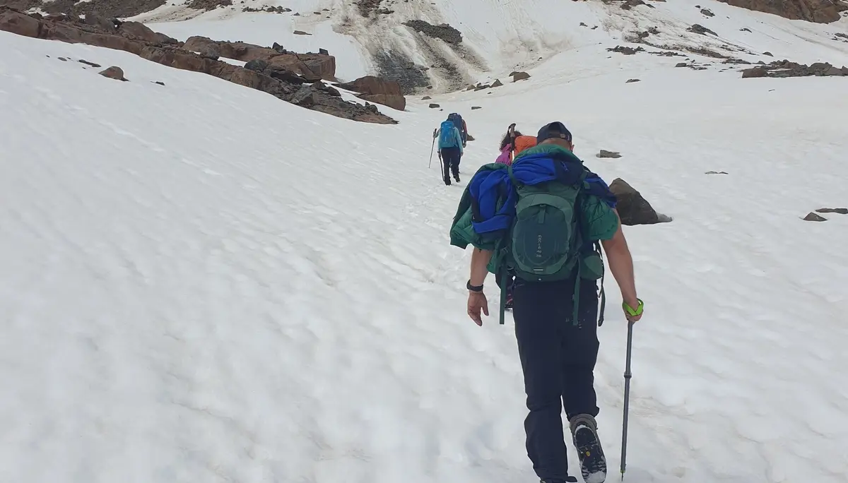 Schneebedecker Zustieg zum Gletscher | © DAV Offenbach, Martin Jost